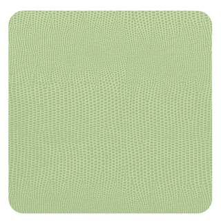 A square-shaped, green-colored felt-backed coaster with a textured pattern resembling a lizard's skin.