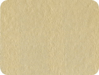 A beige faux leather placemat with a textured pattern resembling lizard skin.