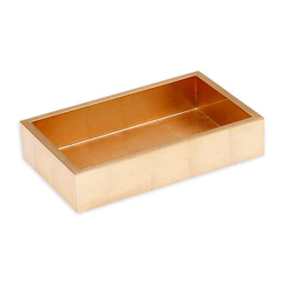 Caspari Gold Lacquer Guest Towel Napkin Holder featured against a white background