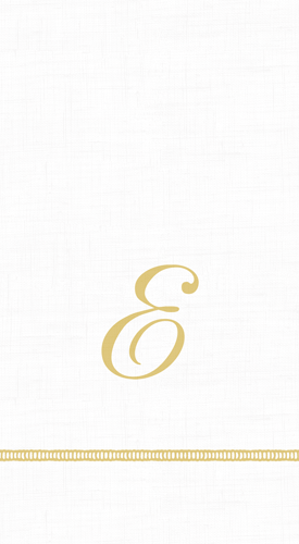 Caspari Guest Towel with Hemstitch and Script Initial E