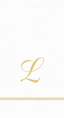 Caspari Guest Towel with Hemstitch and Script Initial L