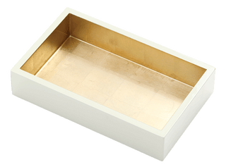 Caspari Ivory with Gold Lacquer Guest Towel Napkin Holder