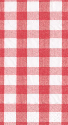 Caspari Paper Gingham Red Guest Towels - 12 In  check