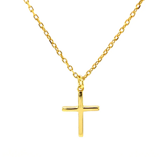 Cassandra Classic Cross Sterling Silver plated with Rhodium Necklace hypoallergenic nickel free waterproof tarnish free sensitive skin