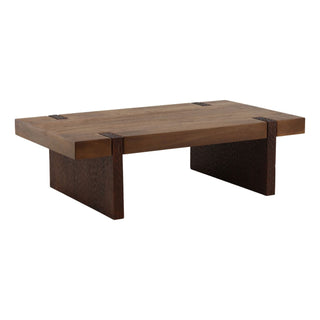 Celestino Coffee Table in Brown mango wood metal accent rustic