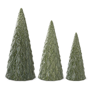 Ceramic Green Leaf Christmas Tree Assorted