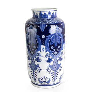 Ceramic Royal Blue & White Tall Vase