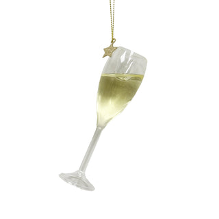 Champagne Glass Glass Christmas Ornament