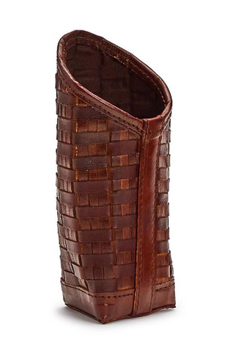 Chestnut Woven Leather Eyeglass/Accessory Holder glass sunglass brown