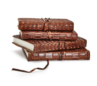 Chestnut Woven Leather Journal Assorted unlined paper