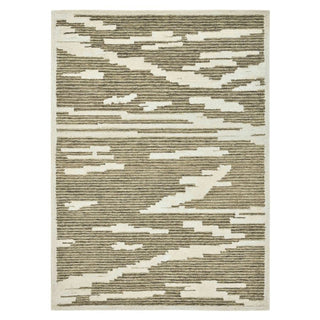 A textured beige and white area rug with a looped construction, featuring a mix of solid beige and looped white fibers. Chicago Ivory Rug 2'x3'