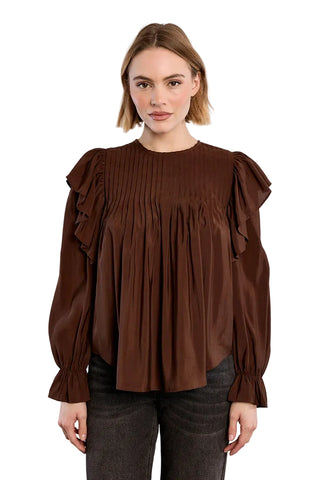 Chocolate Ruffle Blouse