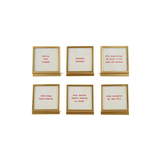 Christmas Metal & Glass Frame with Easel and Saying Assorted