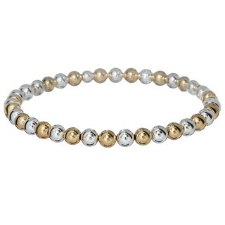 Classic 14K Gold Filled 2-Tone Ball Beaded Bracelet 5mm hypoallergenic nickel free waterproof tarnish free