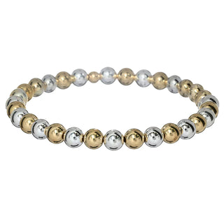 Classic 14K Gold Filled 2-Tone Ball Beaded Bracelet 6mm hypoallergenic nickel free waterproof tarnish free