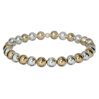 Classic 14K Gold Filled 2-Tone Ball Beaded Bracelet 7mm hypoallergenic nickel free waterproof tarnish free sensitive skin