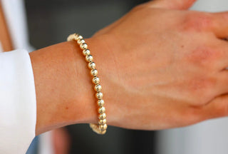 Classic 14K Gold Filled Ball Beaded Bracelet 5mm hypoallergenic nickel free waterproof tarnish free