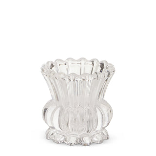 Clear Ruffle Candle Holder