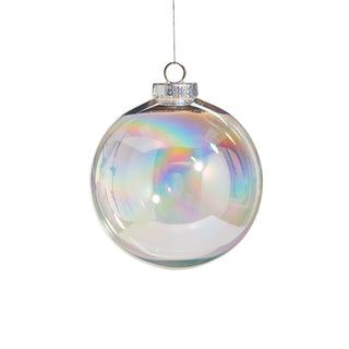 Clear Seamless Iridescent Ball Ornament resin