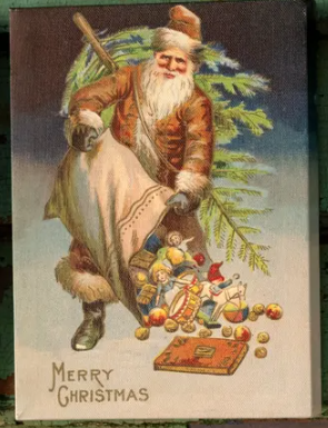 Collected Vintage Santa Canvas Print Assorted sack bag toy merry christmas