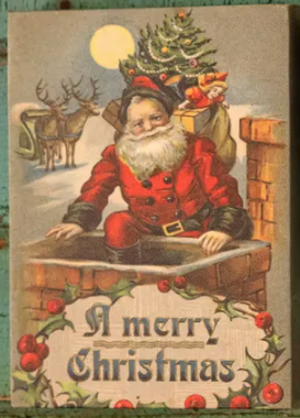 Collected Vintage Santa Canvas Print Assorted merry Christmas chimney