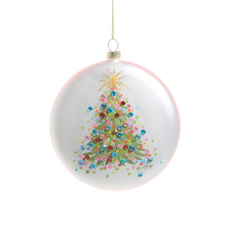 Confetti Tree Glass Disc Ornament multicolor beads