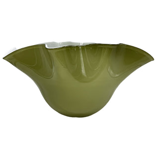 Green bowl on a white background