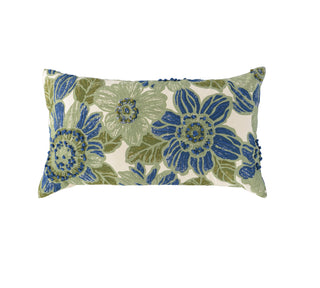 Cottage Blue Floral Down Alternative Decorative Pillow
Floral patterned pillow with blue and green flowers on a white background