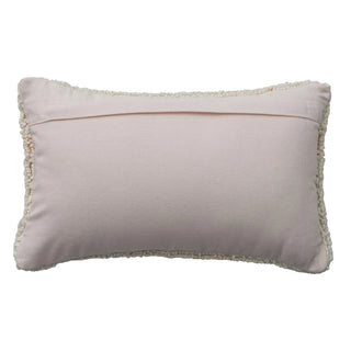 Cotton Blend Tufted Lumbar Pillow "I ♥ My Dog", Natural, Black & Red decorative heart