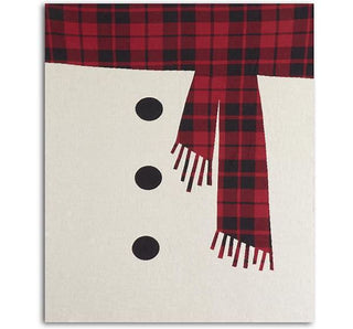 Cotton Knit Cream Snowman Throw Blanket 60"