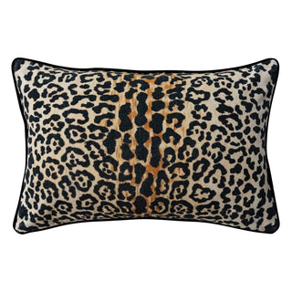 Cotton Velvet Printed Lumbar Pillow w/ Leopard Print decorative
