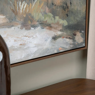 Country Edge Floating Frame Canvas hand paint green house gold frame farm