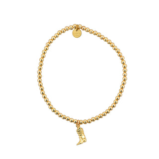 Cowboy Boot 14K Gold Filled Beaded Bracelet hypoallergenic nickel free waterproof tarnish free sensitive skin