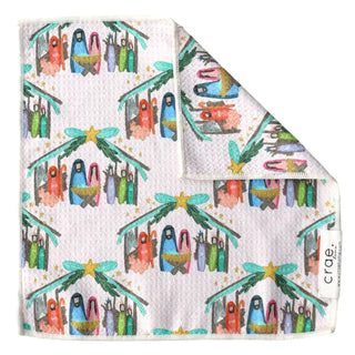 Crae Away in a Manger: Double-Sided Washcloth