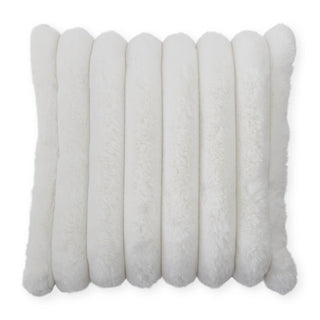 18" Cream Faux Fur Pillow