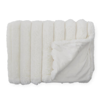 Cream Faux Fur Throw Blanket 50x60