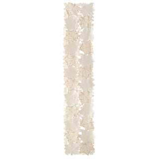 Cream Leaves Cutout Table Runner