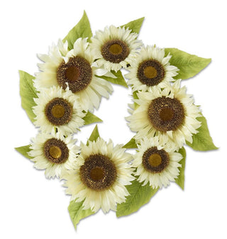 Cream Sunflower Wreath on Vine Base 24"