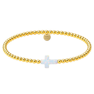 Cross Opal 14K Gold Filled Beaded Bracelet