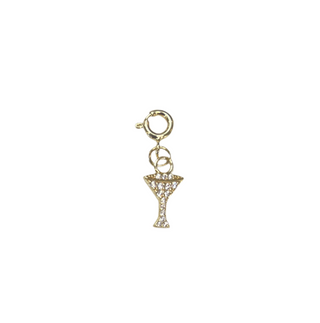 Crystal Martini Glass Clip Charm