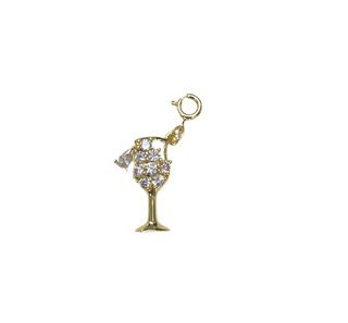 Crystal Wine Glass Clip Charm