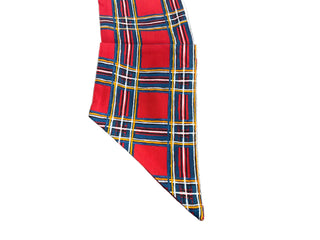 Cutesy Cardinal Reversible Wreath Sash 60" red blue yellow white plaid