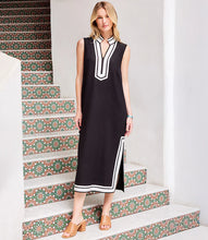 Load image into Gallery viewer, Karen Kane St. Tropez Sleeveless Midi Dress, Black with Off White
