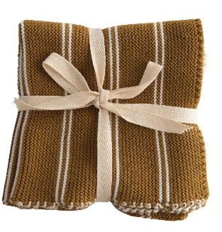 Set of 2 Cotton Knit Dish Towels