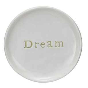 Round Word Stoneware Dish, 4 Styles