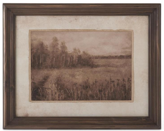 Dark Fir Wood Framed Nature-scape Print Assorted