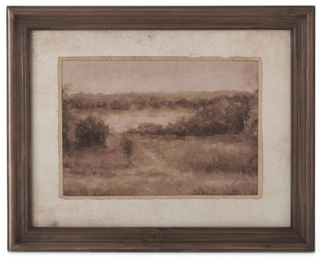 Dark Fir Wood Framed Nature-scape Print Assorted