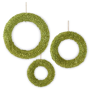Dark Green Petal Leaf Wreath with Jute Hanger Assorted