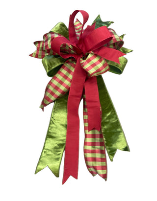 Dark Red, Forest Green & Red/Green Plaid Bow