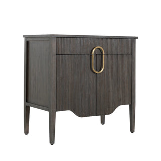 Darrius Nightstand oak ash stain brass oval handle sleek